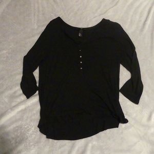 H&M Black Henley tee